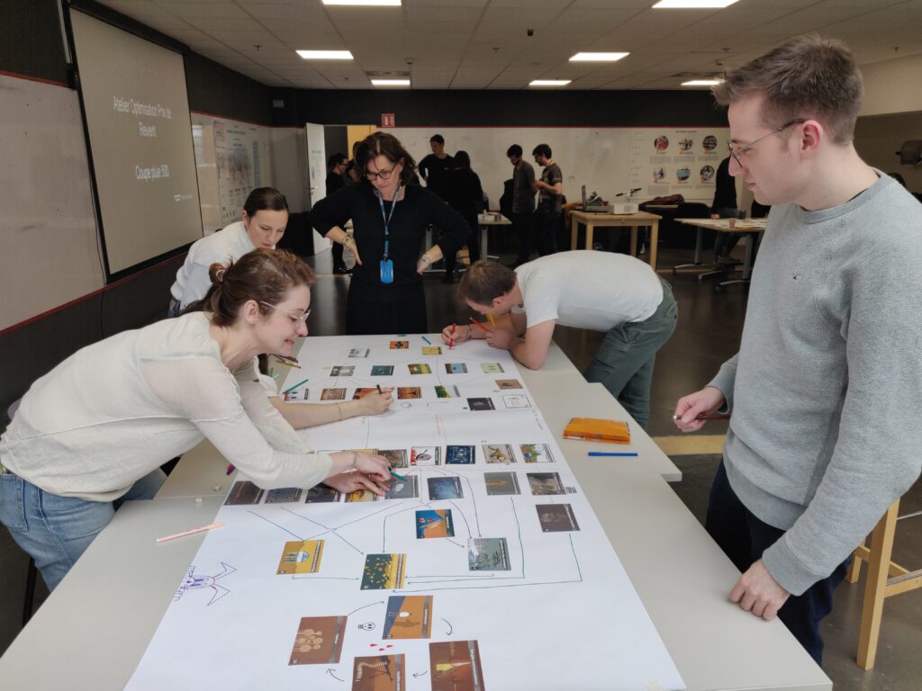 Participants discuss the cards